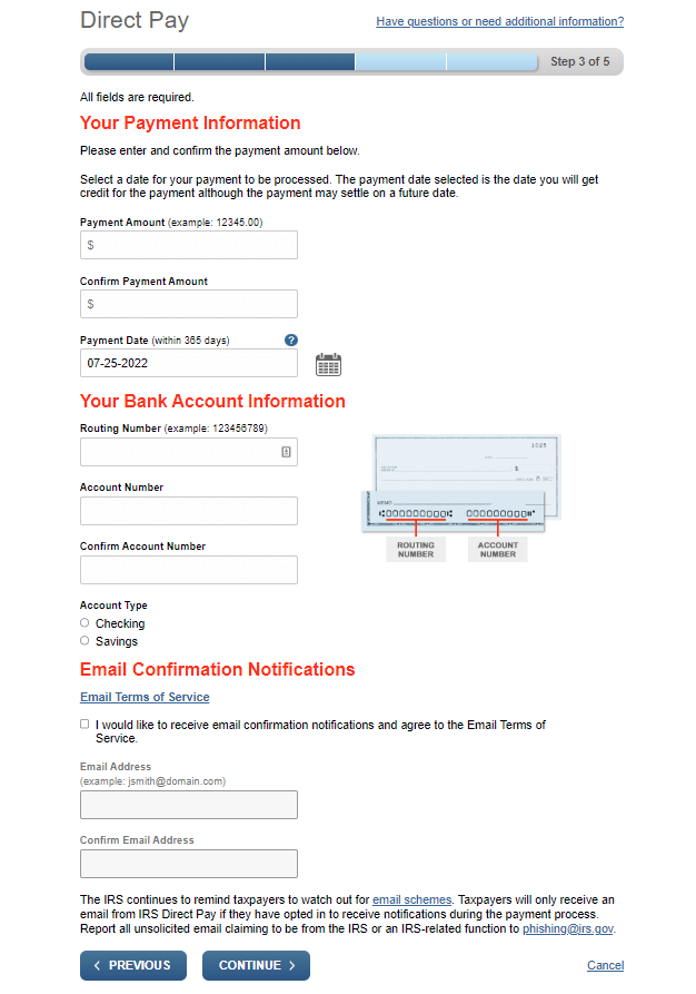 add pay details IRS